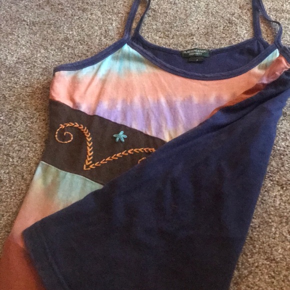 Kathmandu tie dyed embroidered tank top - Picture 3 of 3